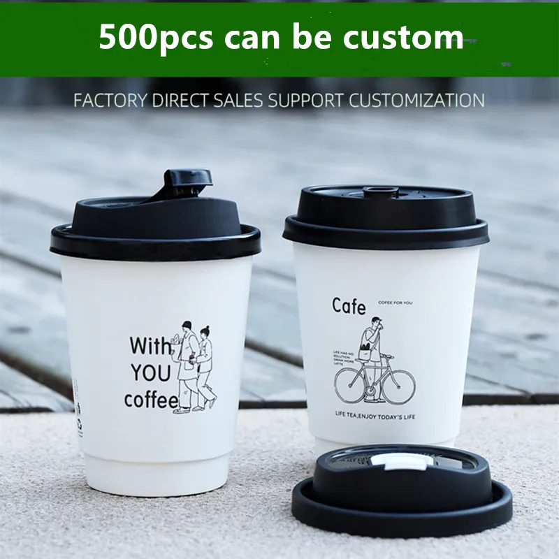 

25pcs White disposable coffee soy cup 12oz 400ml water cup packaging milk tea couple cup party birthday wedding cups with lids