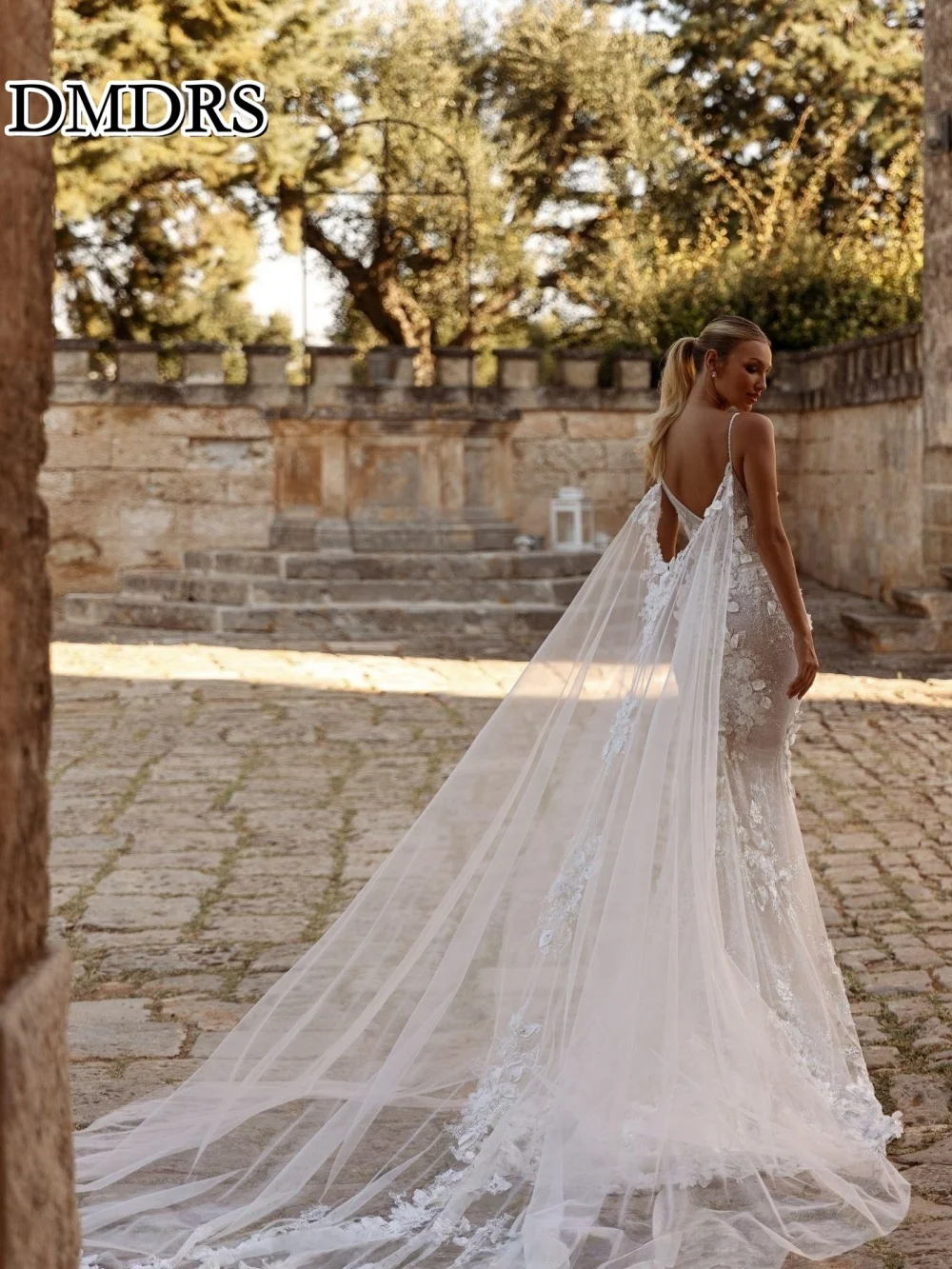 Romantische Meerjungfrau-Brautkleider, klassische applizierte Brautkleider, formelle, ärmellose, bodenlange Brautkleider, Vestidos de Novia