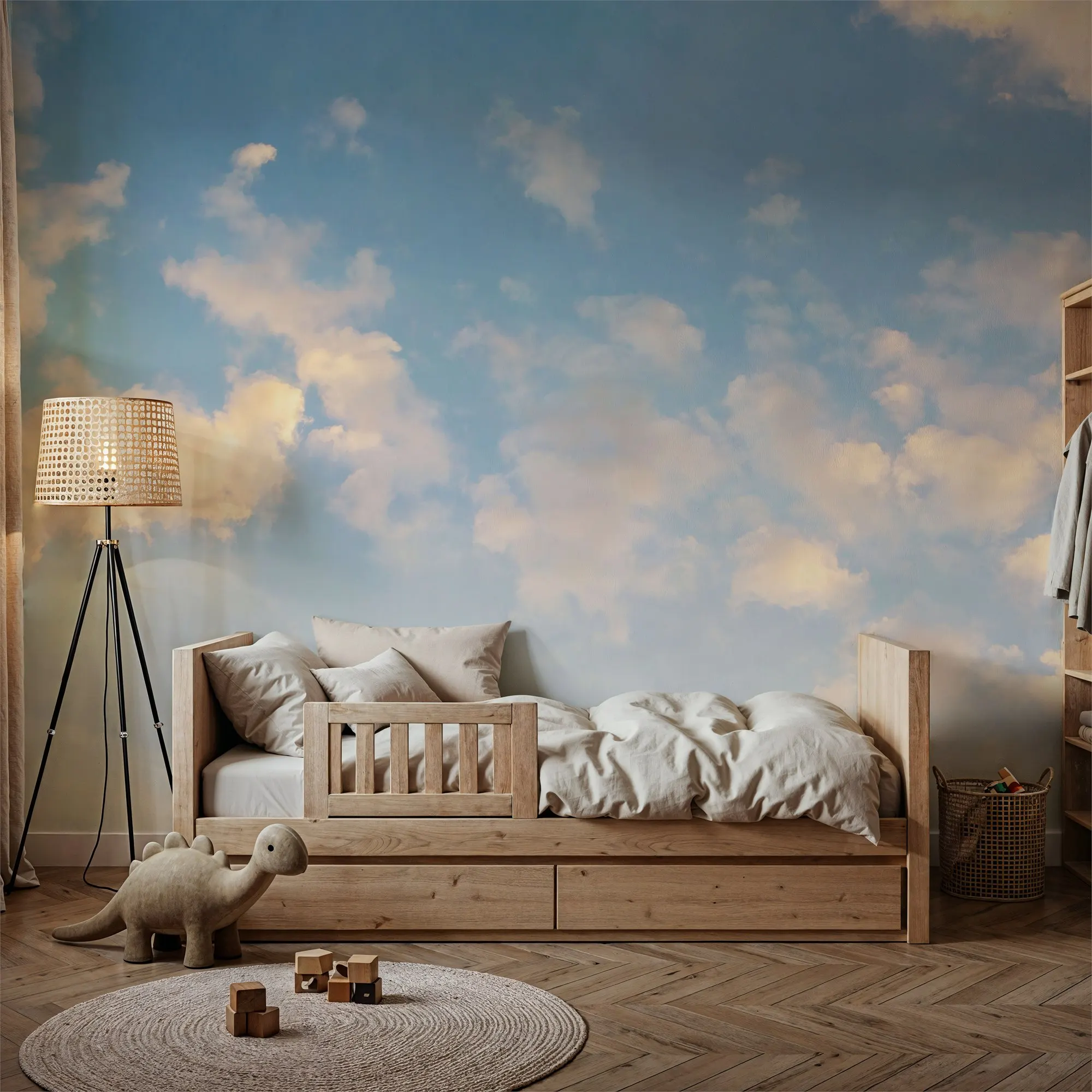 Tender Clouds Celestial Wallpaper Made to Measure Wall Mural for Living Room