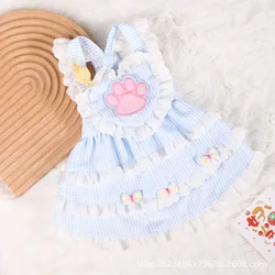 Spring New Maid Love Strap Skirt Blue Pet Lace Cake Skirt Dog Cat Pet Clothes Dog Dresses for Small Dogs Puppy Clothes