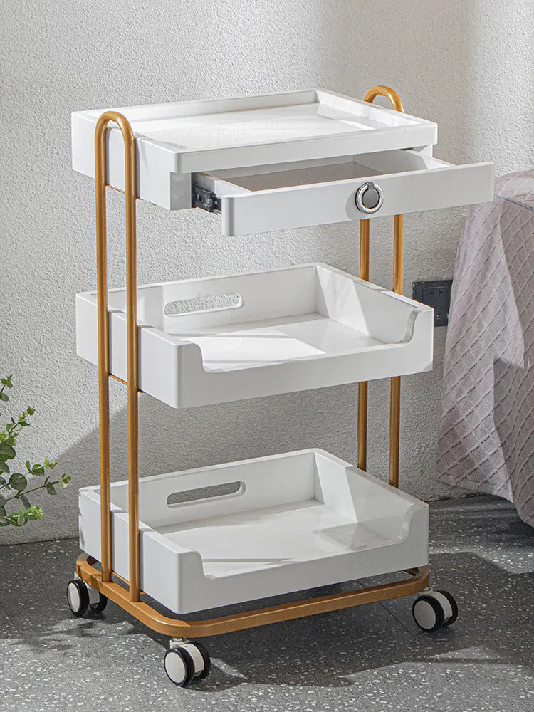 New High-End Beauty Cart Small Trolley for Beauty Salon SPA Tattoo Eyelash Storage Mobile Drawer Organizer