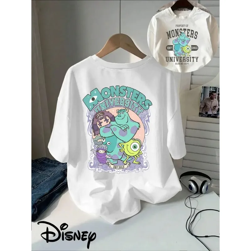 

Женская хлопковая футболка с принтом «Университет монстров» Disney, повседневная, удобная, для отдыха, очень красивая, новинка 2026 года