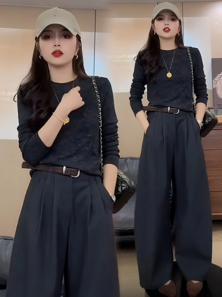 

Женская облегающая футболка с длинным рукавом, базовый слой, универсальный топ для весны и осени, новинка, стройнящий эффект