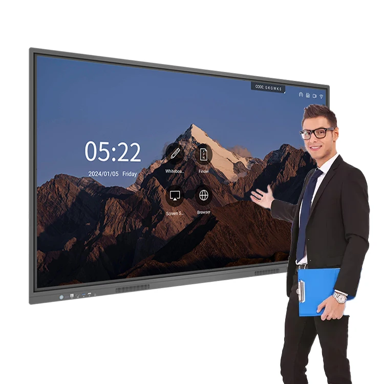 Tablero inteligente interactivo multitáctil de ángulo de visión amplio de 65 pulgadas para empresas
