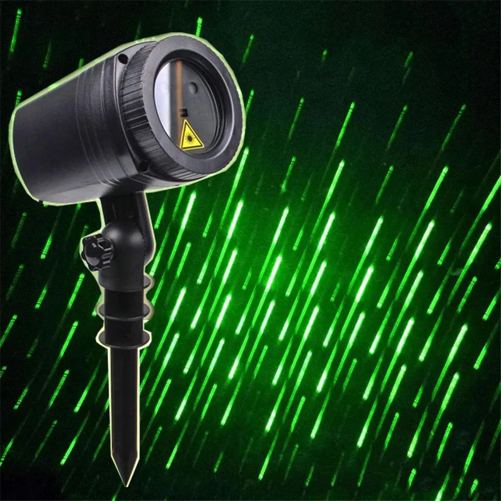 Christmas Star Projector Lamps Outdoor Green Meteor Shower LED Waterproof Party Spotlight Night Disco Projector Lights