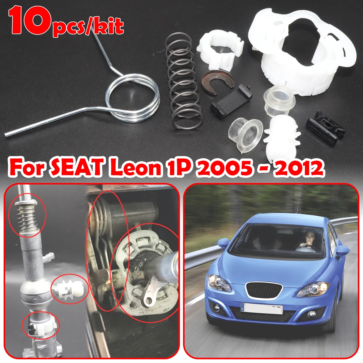 

Gear Shifter Selector Lever Shaft Gear Stick Spring Bushing For SEAT Leon 1P 2005-2012 MT Shift Issue Fix Linkage End Gearstick