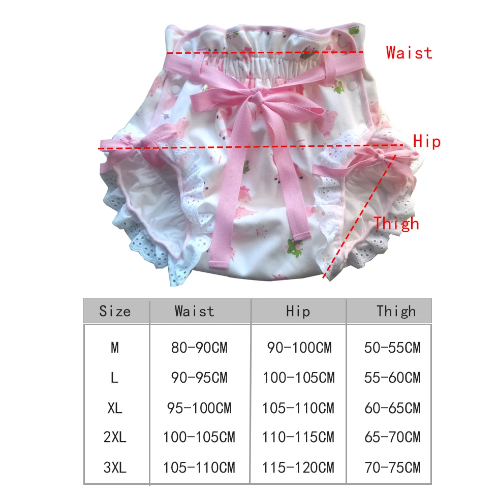 New Style Lace Princess Pattern Adult Traning Pants Reusable Underweaer Aloth Waterproof Adult Baby Diaper Nappies Baby Boy Girl