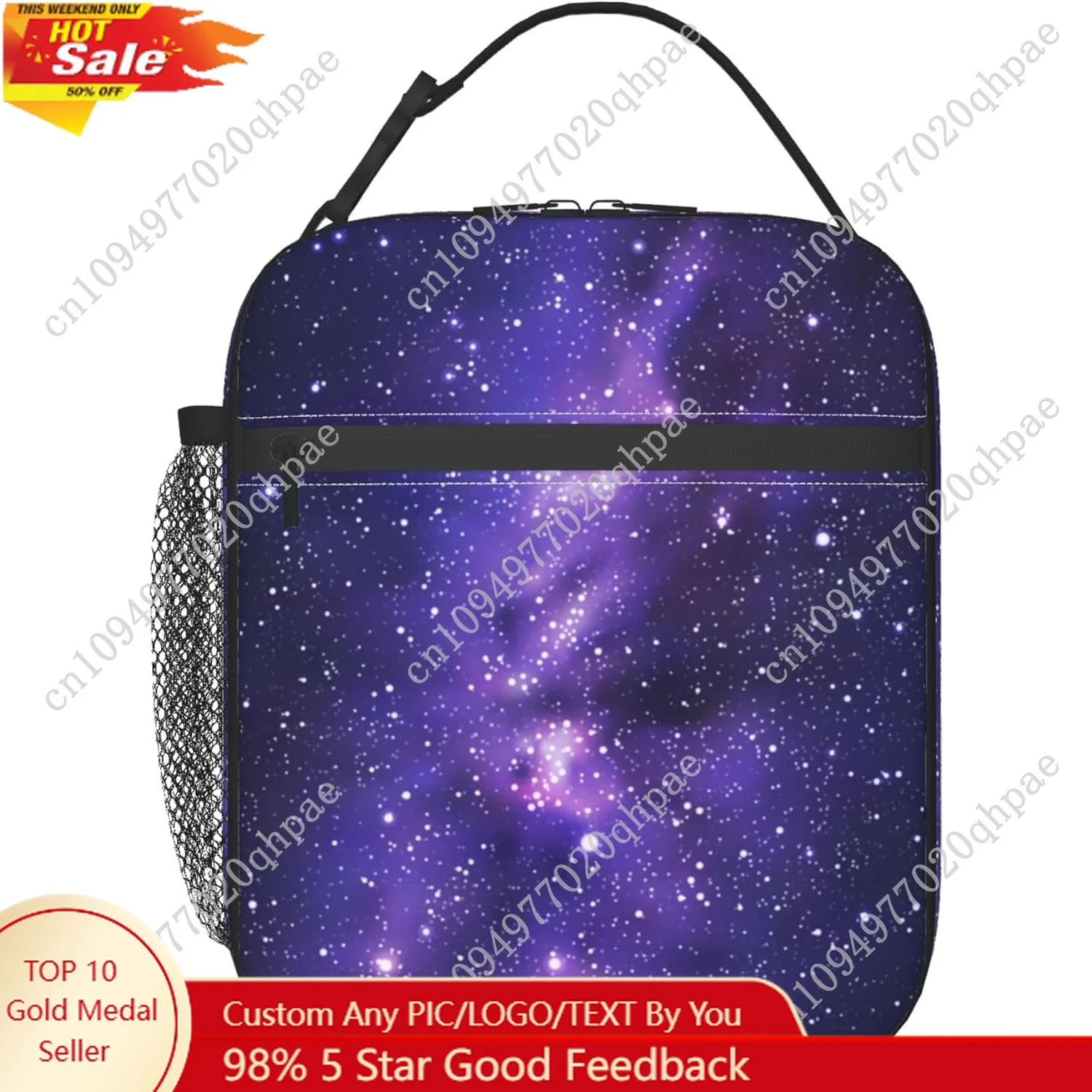 السماء المرصعة بالنجوم أكياس الغداء للرجال النساء بنين بنات قابلة لإعادة الاستخدام حمل أكياس الغداء لمكتب العمل المدرسة نزهة التخييم العزل الحراري