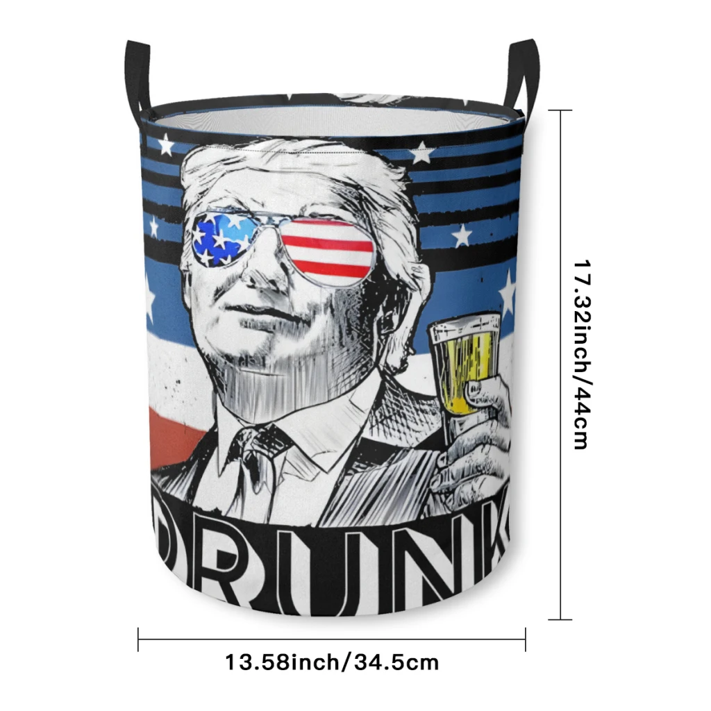 Household Fabric Dirty Cloth Basket Storage BucketCute Donald Drunk_1 Home Folding Toy Storage Basket Laundry Basket