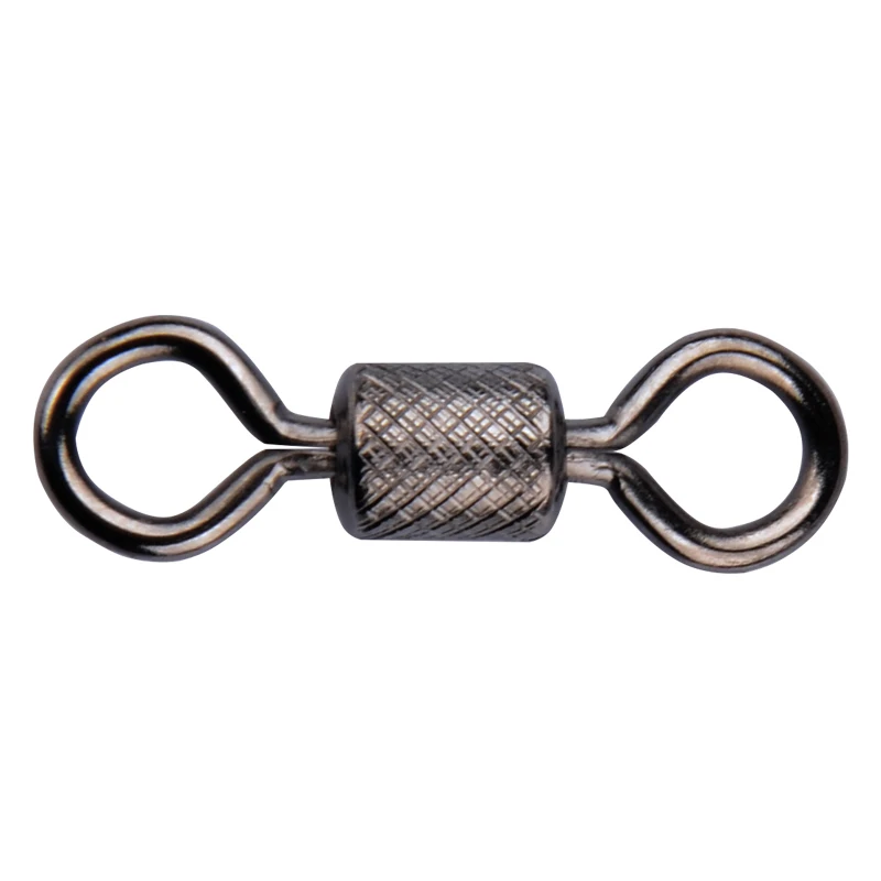 MEREDITH Rolling Barrel Girelle Confezione da 50 girelle da pesca Girelle per acqua salata Attrezzatura da pesca Girelle in acciaio inossidabile Nichel nero