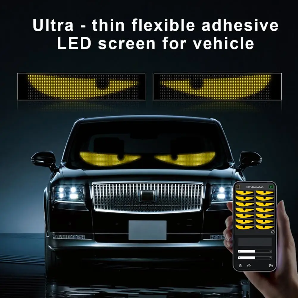 

Светодиодный экран Devil's Eyes, светодиодная панель, матричный экран, светильник с дистанционным управлением, анимационный дисплей, экран для автомобиля, грузовика, лобовое стекло P1J2