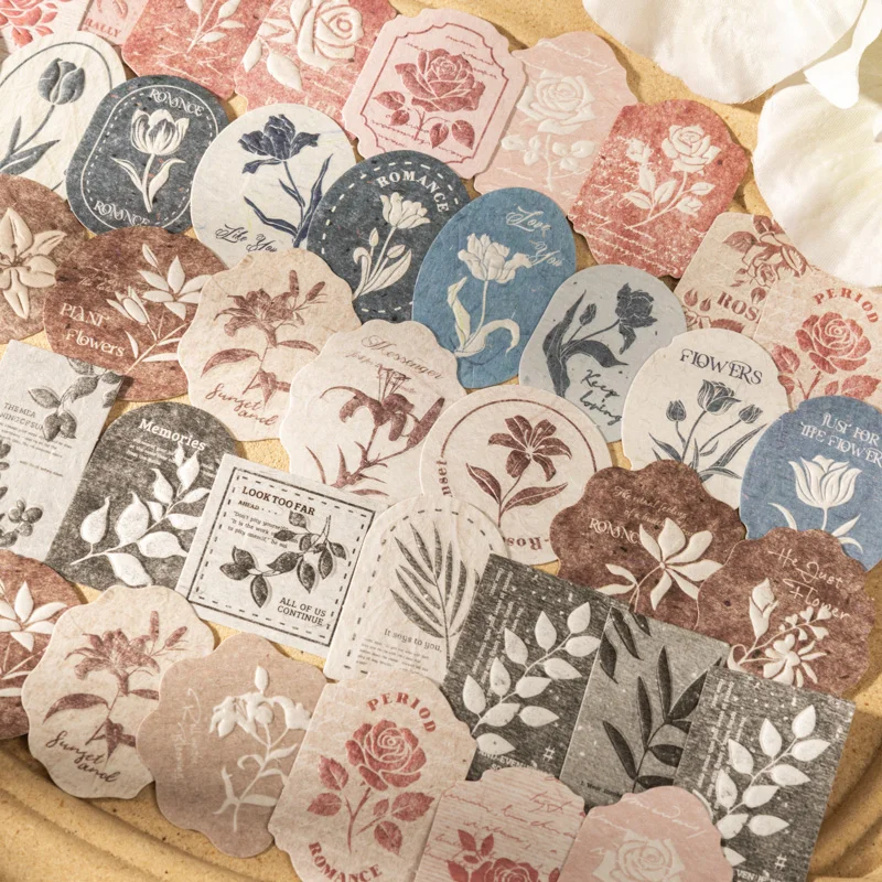 20 Blatt 'Blumen durch Nebel' Serie Aufkleber DIY Handarbeit Dekorative Collage Junk Journal Scrapbooking Sticker
