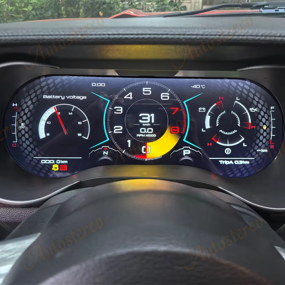 

ZWNAV 12,3-дюймовый цифровой ЖК-экран приборной панели, цифровой кластер для Ford Mustang 2015-2023, автомобильный ЖК-дисплей приборной панели