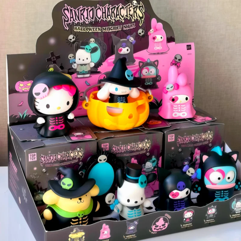 

Sanrio Characters Halloween Mischief Night Series Blind Box Anime Figure Model Toy Cinnamoroll Hello Kitty Pochacco Kuromi Gifts