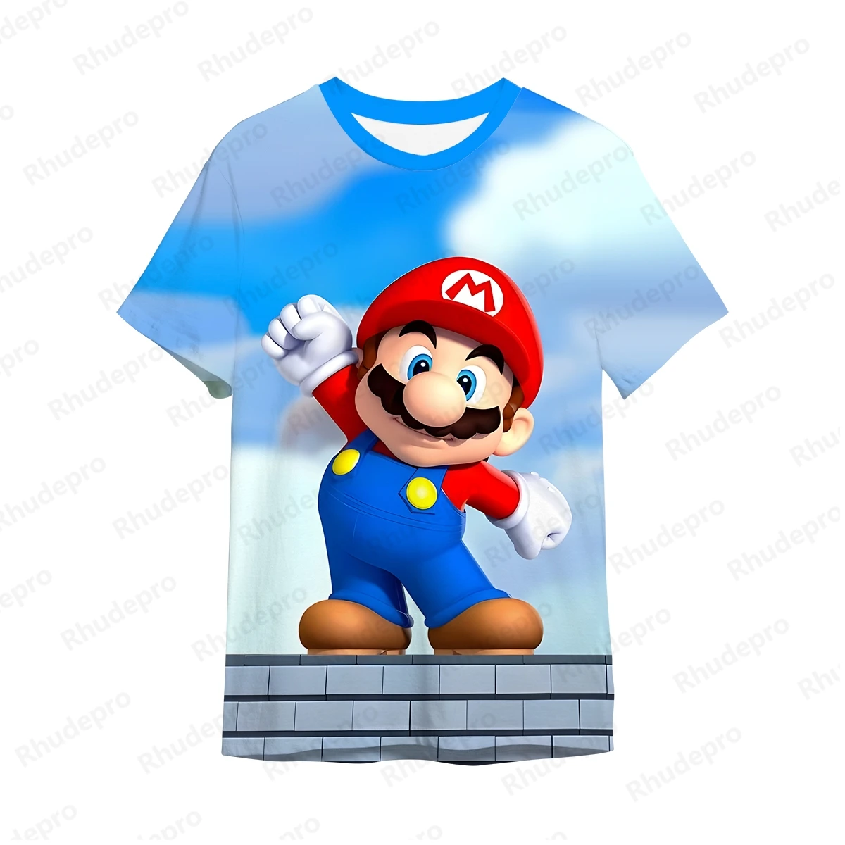 

2024 Summer Girls Cartoon Mario T-shirts Kids Print Anime Super Mario T Shirt For Men Women Summer Short Sleeve T-shirt Clothing