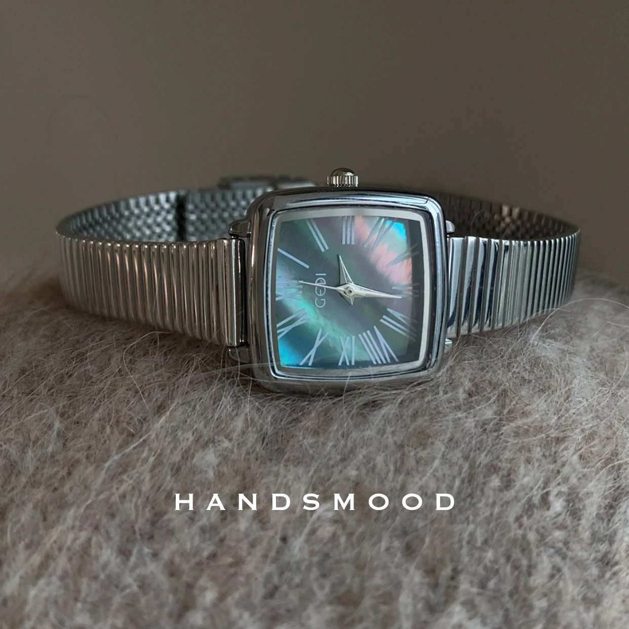 Orologio di lusso di alta qualità Romano blu moterof perla quadrata argento bambù orologio da donna di fascia alta moda orologio al quarzo regalo femminile