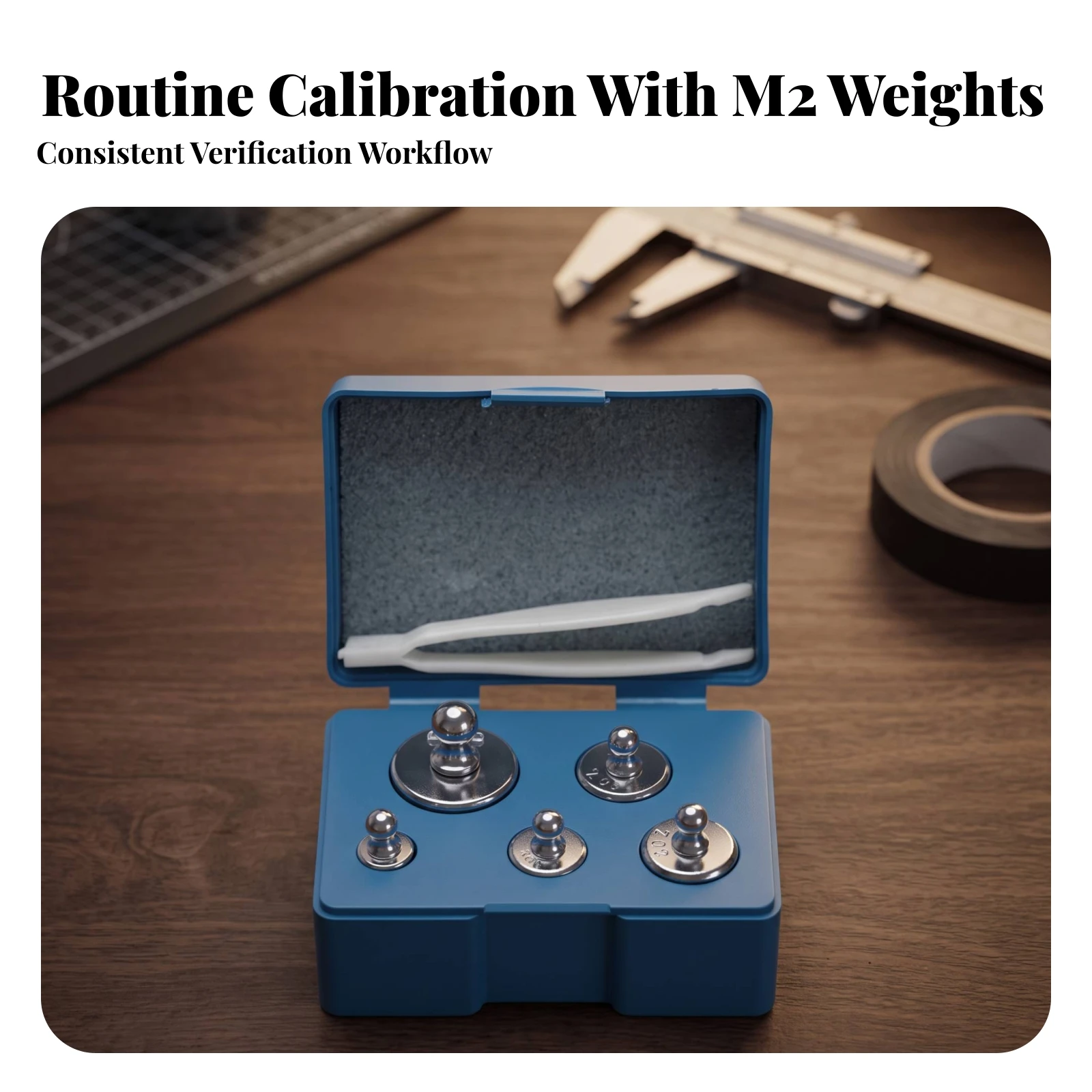 Calibration Weight Set with Case Precision Calibration Weight Set Portable Robust for Technicians, Laboratory, Workshop