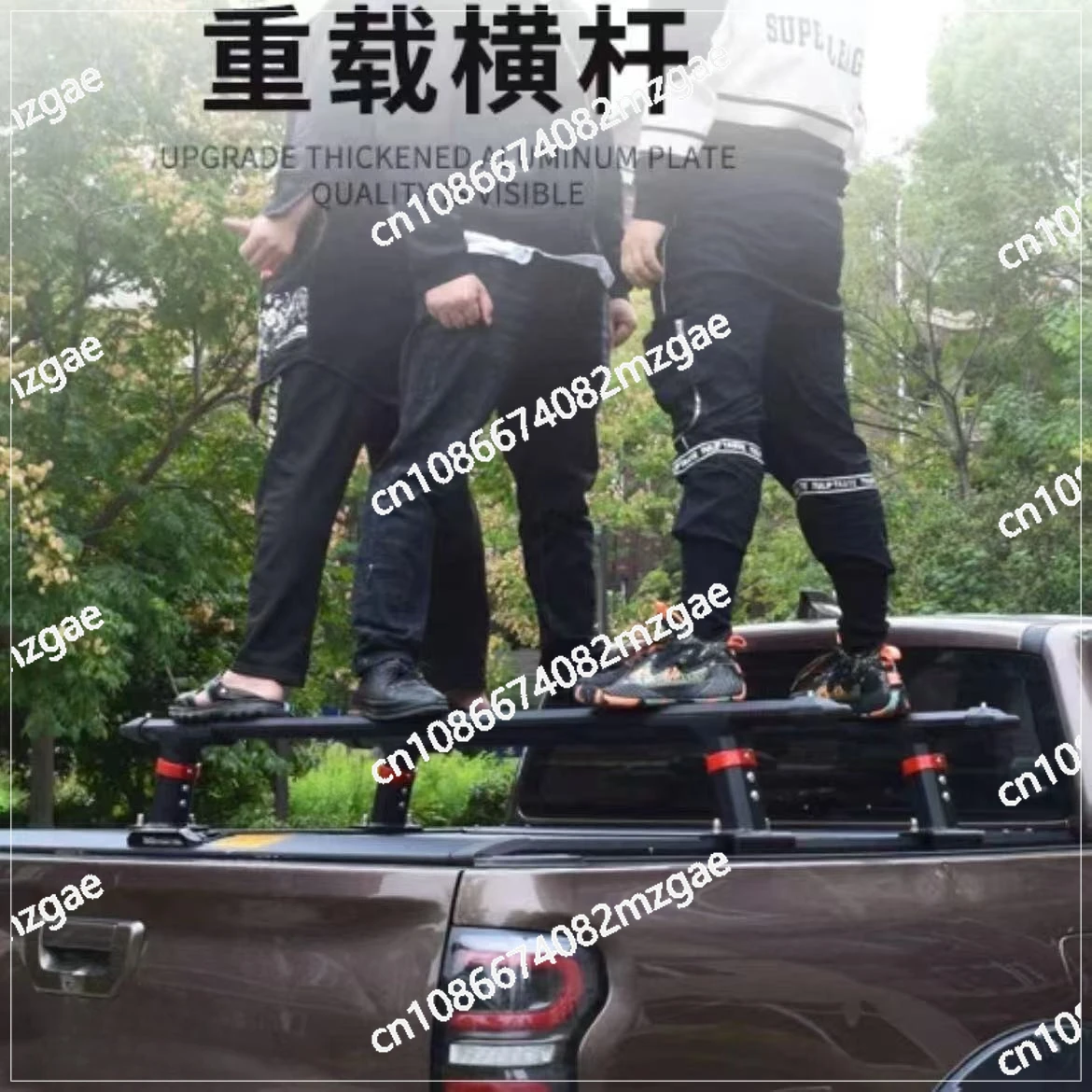 Pickup universal rear trunk aluminum alloy heavy-duty crossbar expansion platform with roller shutter installation