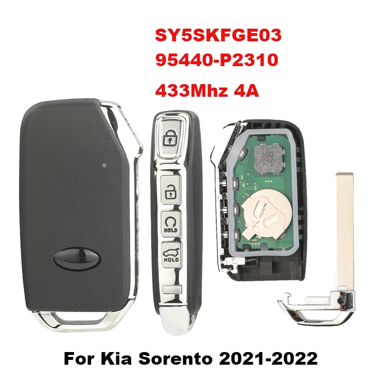 

Jingyuqin дистанционный смарт-ключ от автомобиля для Kia Sorento 2021-2022 SY5SKFGE03 95440-P2310 433 МГц 4A чип