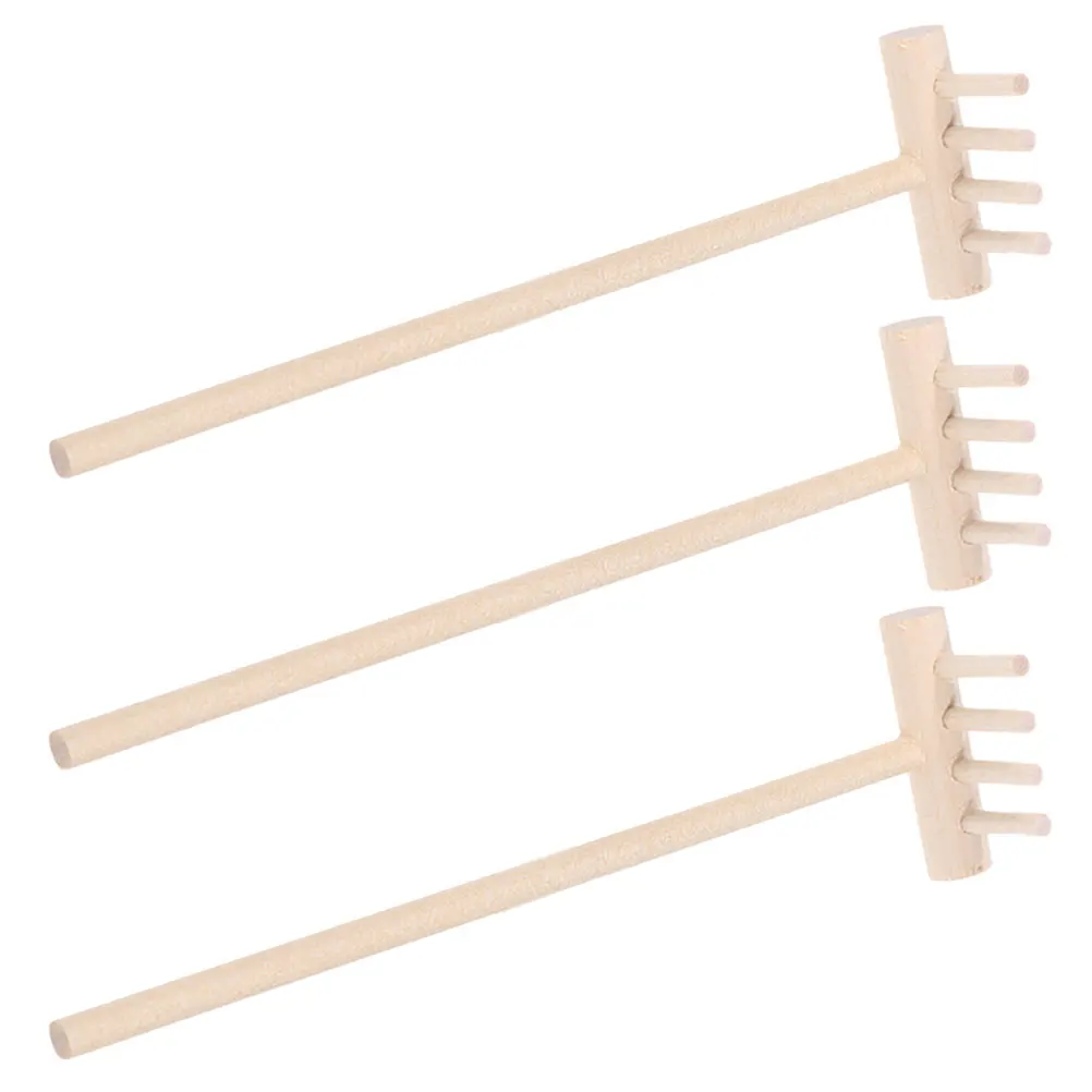 

3pcs Zen Sand Rakes Bamboo Material Lightweight Sandbox Accessories Desktop Garden Tool Mini Garden Rake Reusable