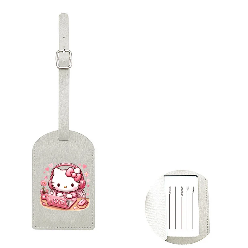 Sanrio HelloKitty Cartoon Bagagelabel Genaaid Reisaccessoires ID-kaart Adreshouder Bagage Instapkaart Bagage Draagbaar