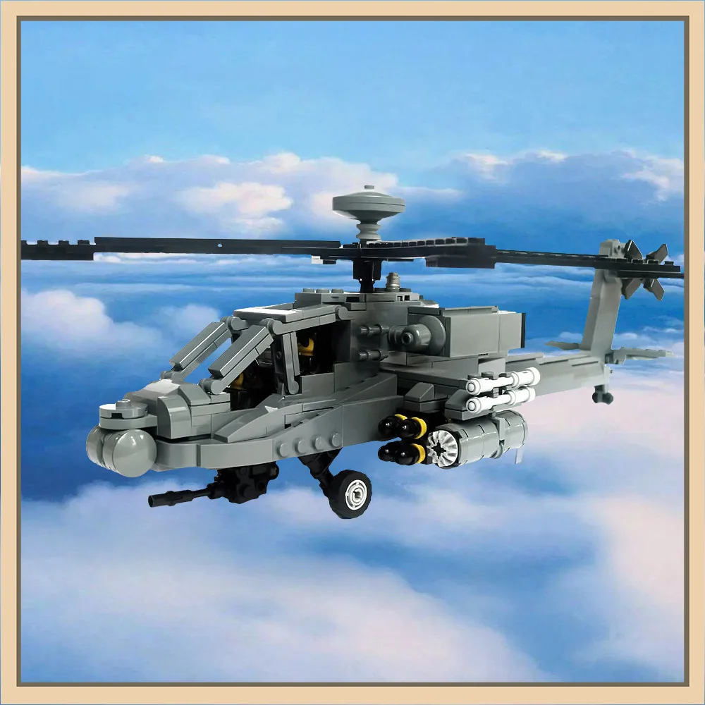

MOC-154144 Building Blocks AH-64D Apache Longbow Helicopter War Model Series Gift Creative building blocks Set