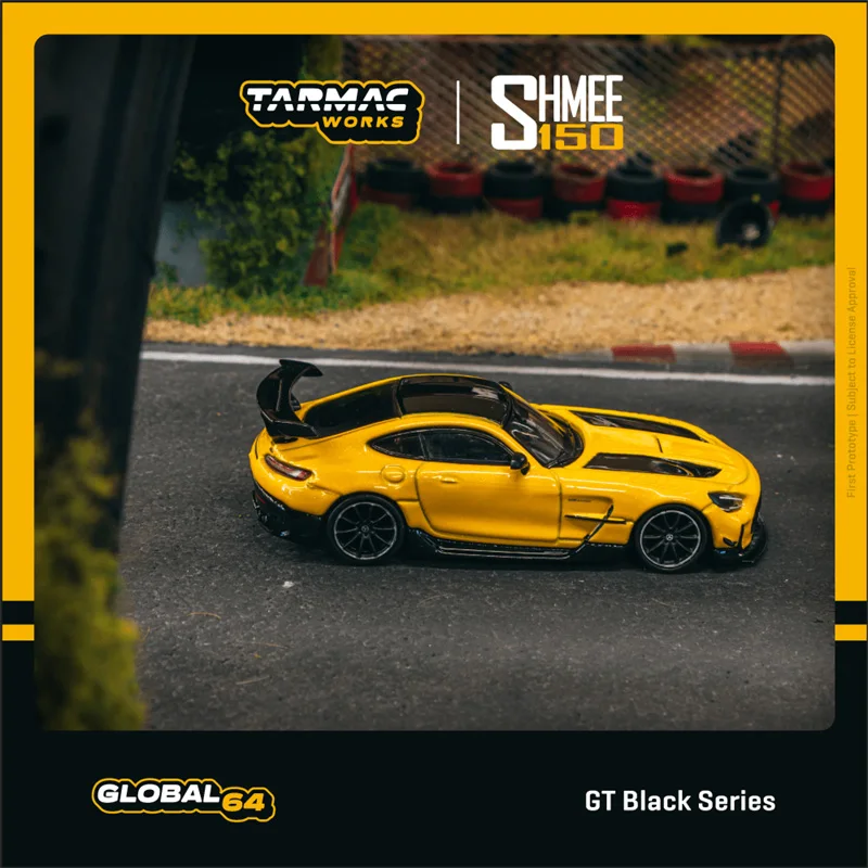 

** Предзаказ ** Tarmac работает 1:64 GT черная серия SHMEE150 желтая литая модель автомобиля