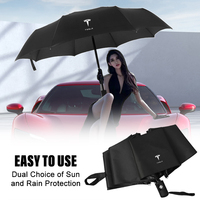 Windproof Rain Fully Automatic Compact 3 Folding Umbrella Car Accessories For Tesla Model 3 2021 S X Y Style Roadster Invader