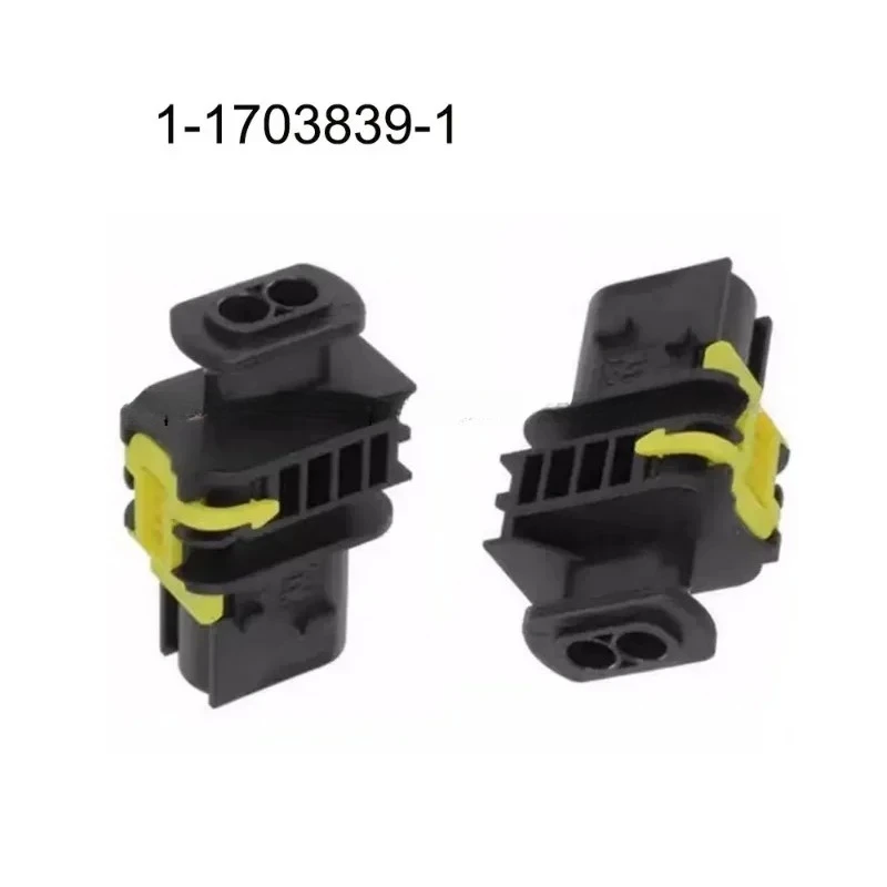 200SET 1-1703839-1 TE New Energy Automotive Wiring Harness Connector Terminals 2 Pin Plug Socket Rubber Seal