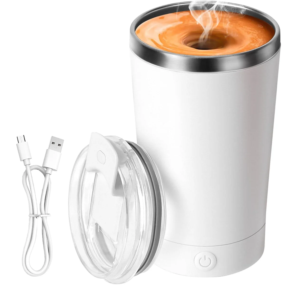 

A71P электрическая кофейная кружка для перемешивания, кружка для самостоятельного смешивания, 400 мл, чашка для автоматического смешивания из нержавеющей стали, подходит для кофе, молока, A