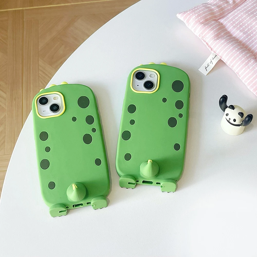 Für iPhone 11 12 13 14 15 Pro Max Lustige Cartoon Polden Sulley Monsters Dinosaurier Hülle Weiche Silikonhülle mit Ständerhalter – Detail 1