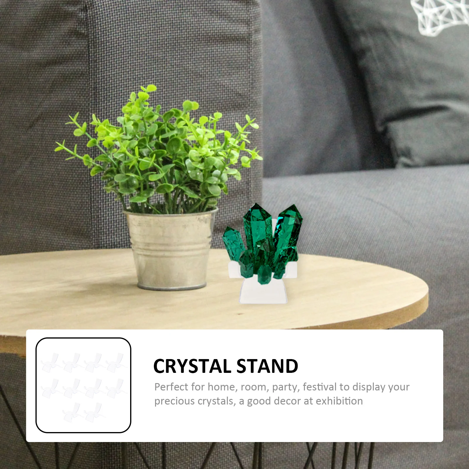 

10Pcs Crystal Display Rack Acrylic Jewelry Showing Stand Transparent Holder Collection Base for Home Exhibition Party Decor