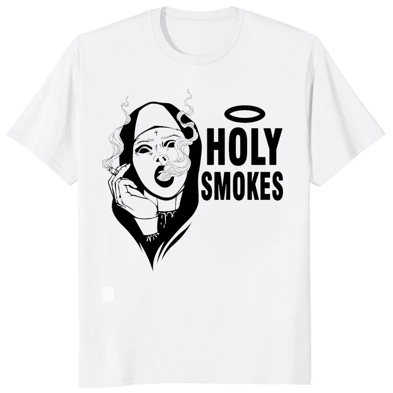 Men T Shirt Hot Cartoon Nun Nonne Religieuse Pin Up Church of Satan Anton Lavey Satanic Occult Goth Gothic Tees Hentai Girl Tops