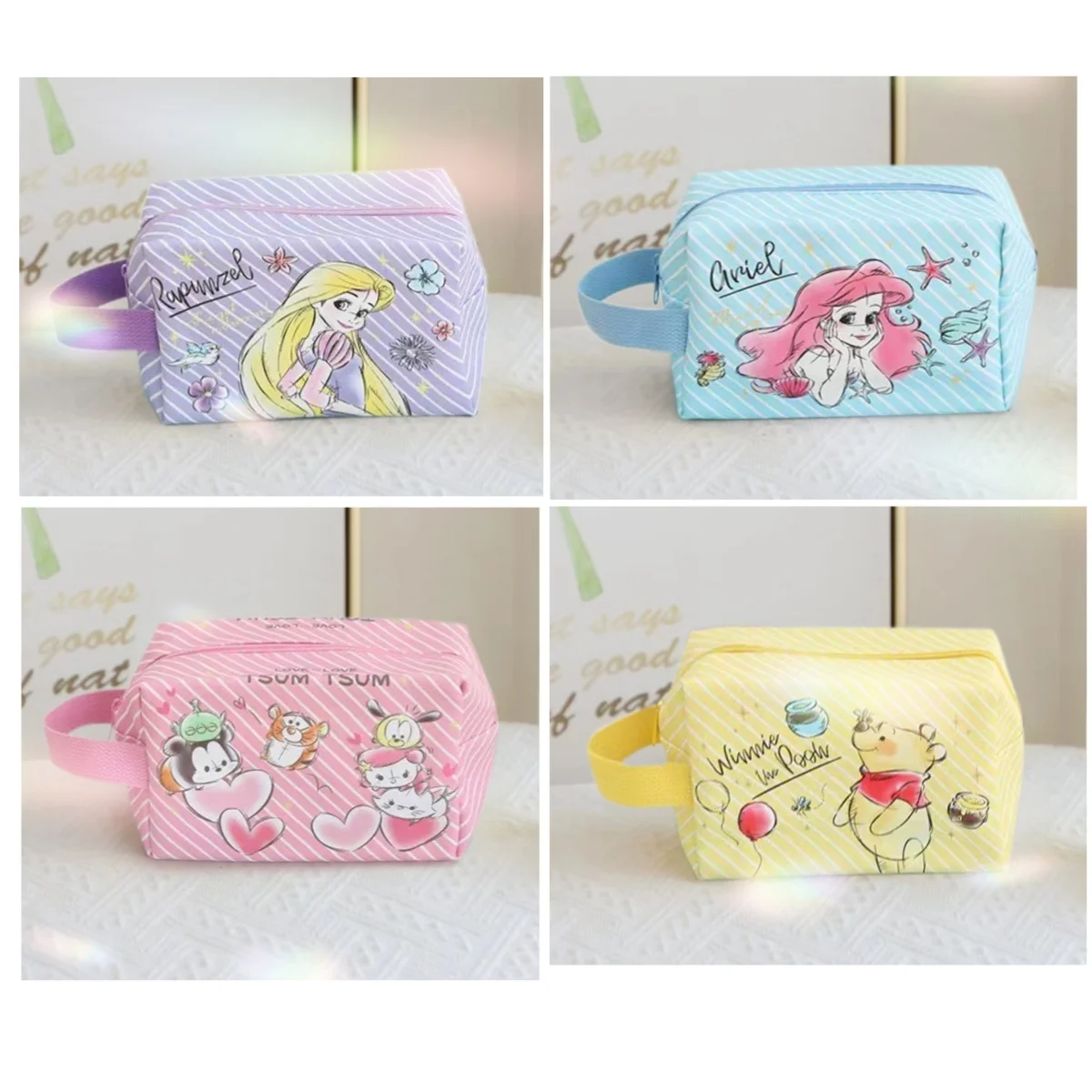 

stitch disney cute make up bag cartoon pu waterproof makeup bag travel portable toiletry pen storage Snow White Large capacity
