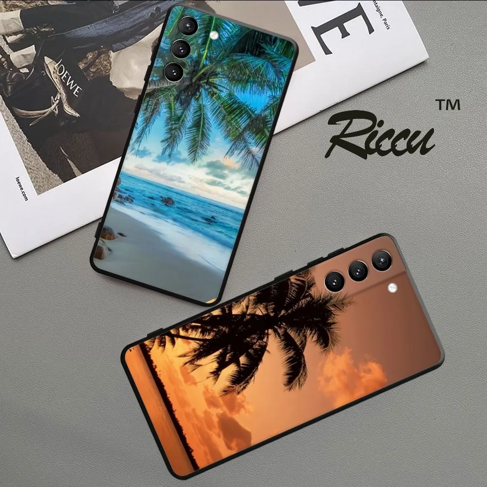 Summer Beach Hawaii Sea  Phone Case For Samsung Galaxy S22 23 21 S20 FE Ultra S10 S9 Plus S10e Note 20Ultra 10Plus Cover