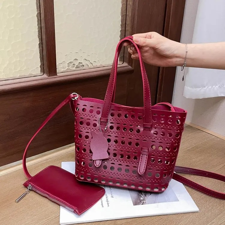 2025 خريف 447 جديد مقاس واحد يناسب الجميع المغناطيسي مشبك حقيبة يد حقيبة حمل بولي PU سلة الخضار حقيبة حقيبة كتف #1