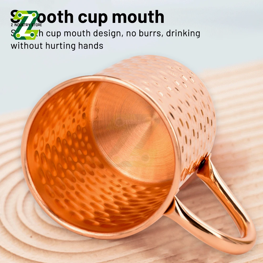 Taza Moscow Mule Artesanal de 450 ml, Taza de Metal de Acero Inoxidable, Enfriamiento Rápido para Cócteles, Vodka, Whisky, Cerveza, Café Helado, Bar en Casa