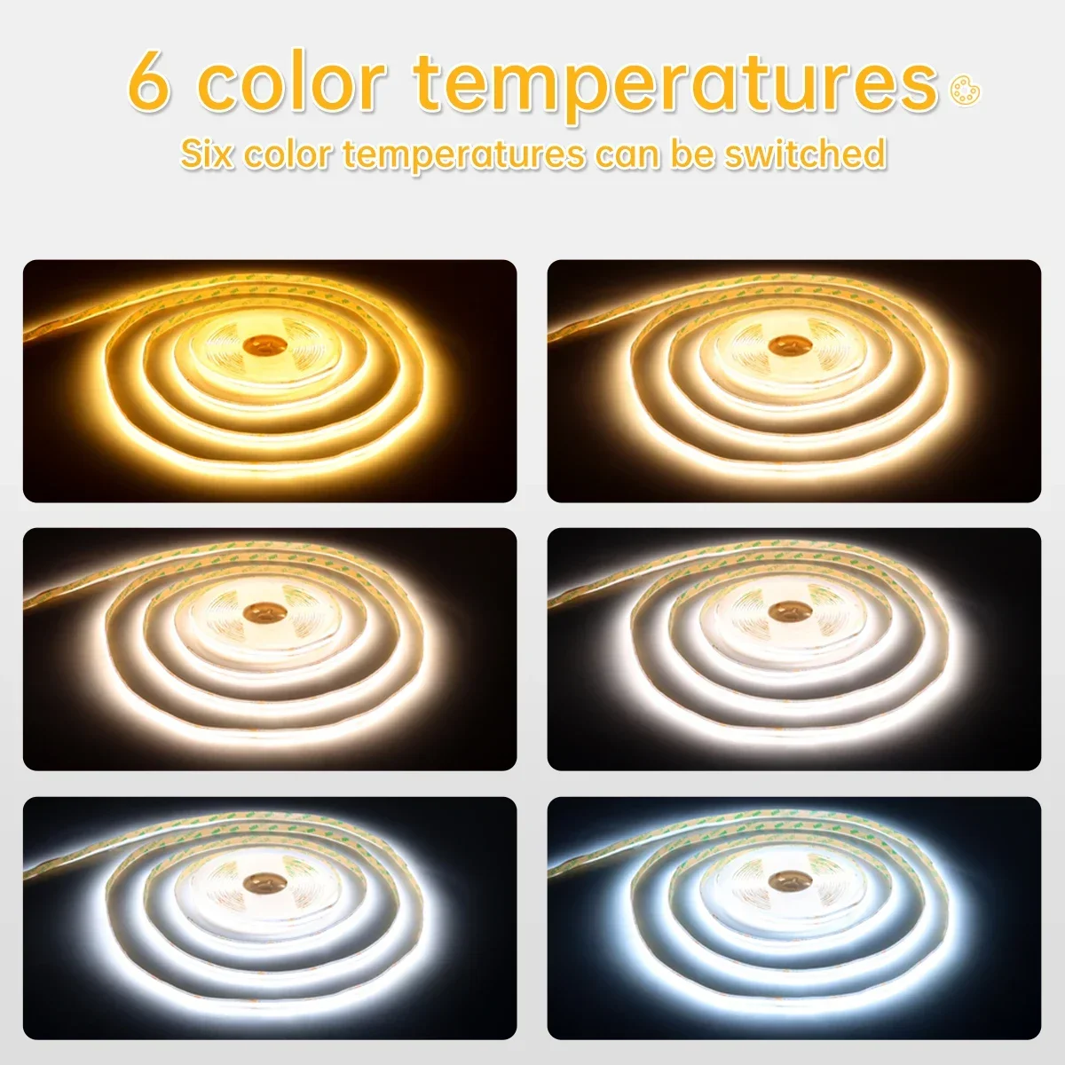 Smart CCT 2700K-6500K Dimmable COB Strip Light 576LEDs/M High Bright With Bluetooth APP Control/Remote Controller For Showcase