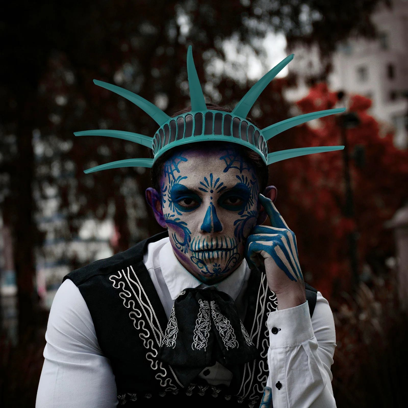 

1Set Statue of Liberty Headband Crown Torch Costume Accessory for Halloween Party Usa Independence Day Celebration