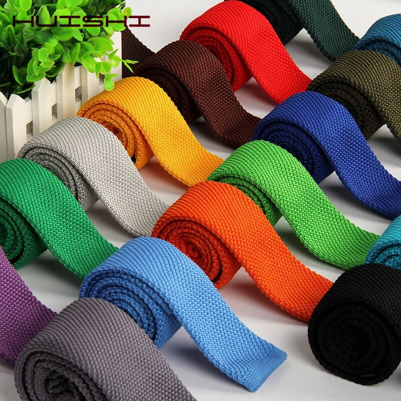 Fashion Men\'s Solid Colourful Knitted Ties Normal Classic Narrow Slim Neck Tie Woven Plain Cravate Narrow Neckties Gravatas