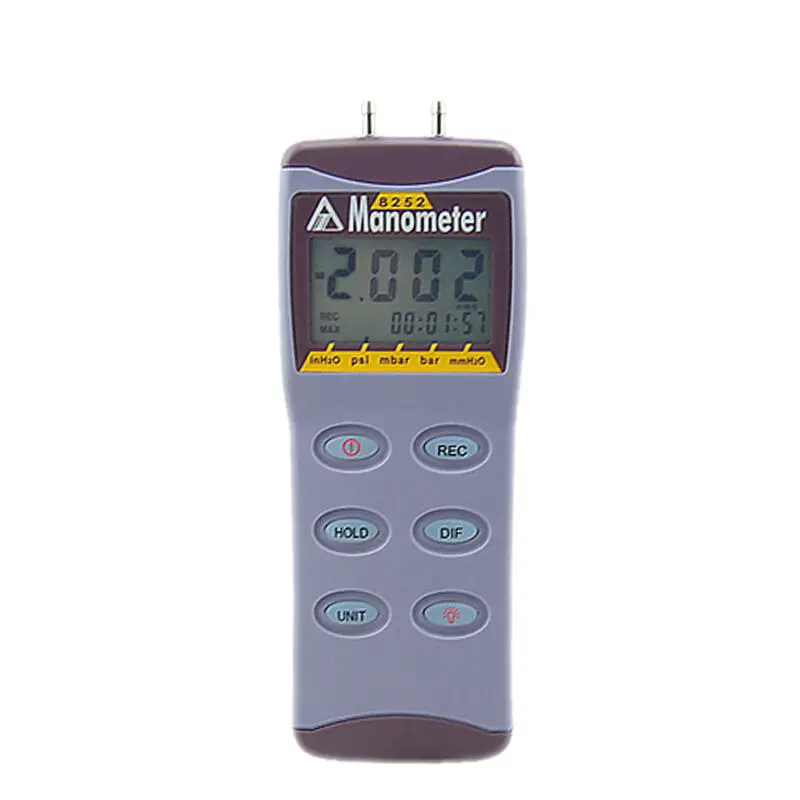 AZ8252 Digital Manometer High-precision Pressure Gauge AZ Differential Pressure Meter Vacuum Gauge Tester Range 2psi