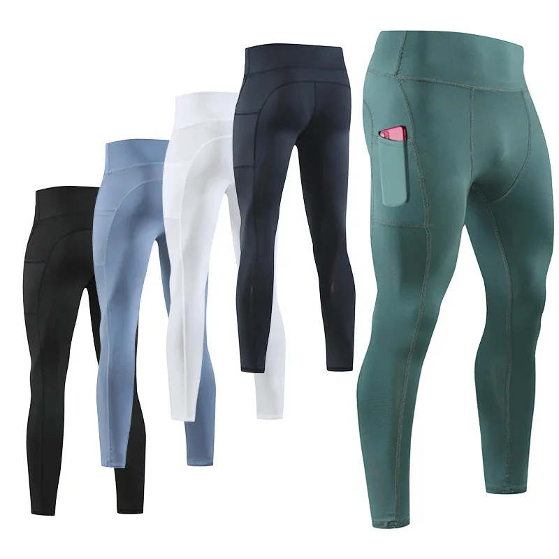 Siłownia męskie Fitness bieganie spodnie sportowe lekkoatletyka obcisłe legginsy joggingi obcisłe spodnie kompresyjne do jogi spodnie dresowe z lycry Dry Fit