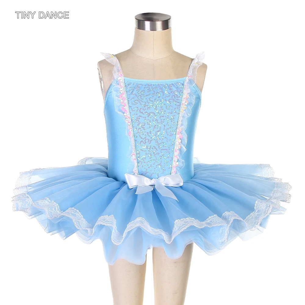 

Girls Ballet Dance Tutus Sky Blue Spandex Bodice Romantic Tutu Leotard Dress for Kids Ballerina Costumes 14061