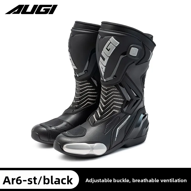 

AUGI Motorcycle Botas CE Certification Professional Track Riding Boots Racing Summer Zapato AntiCollision Off-Road for Ral