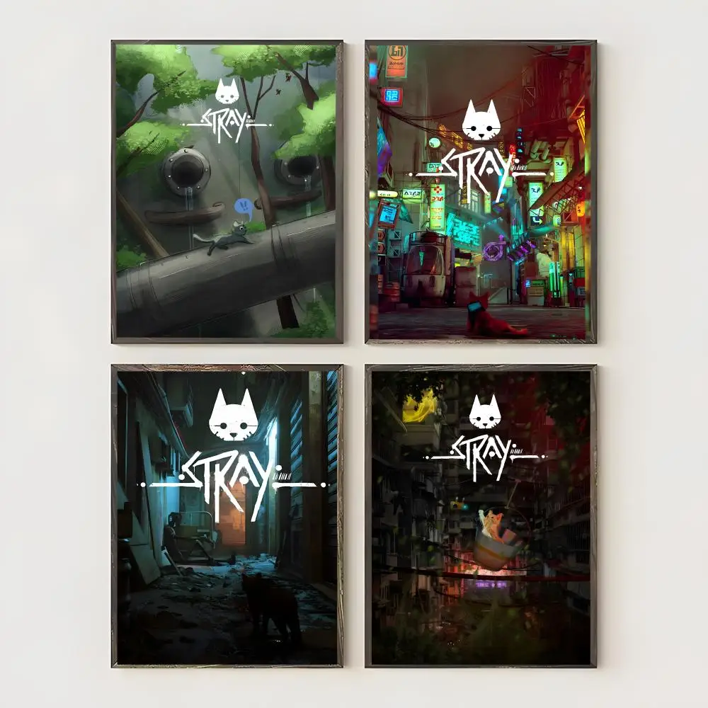 Video Game S-Stray Painting Calligraphy Waterproof Canvas Art Wrinkle Free Wall Hanging For Home Living Room Bedroom Decor