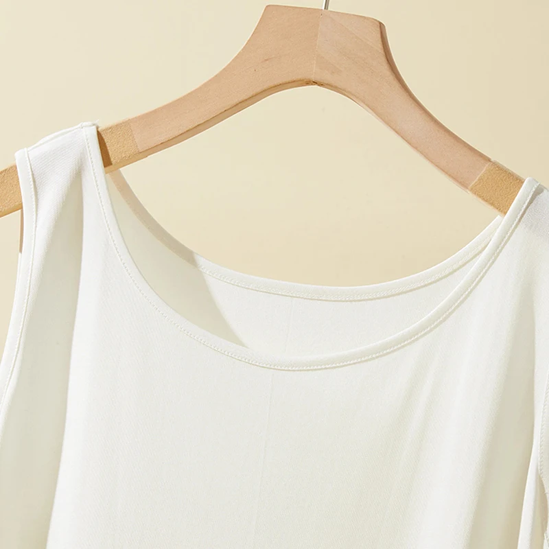 Damski top na ramiączkach ze 100% jedwabiu, wysokiej jakości elastyczny dzianinowy materiał, jednolity kolor, 3 kolory, codzienna odzież basic, moda.