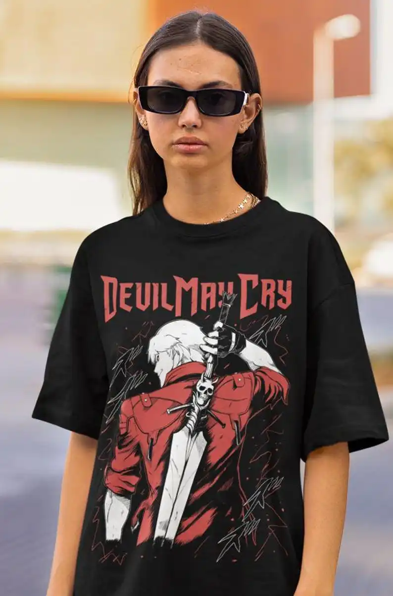 Dante Shooting DMC3 Premium Unisex Tee - Devil May Cry 3 Graphic Design