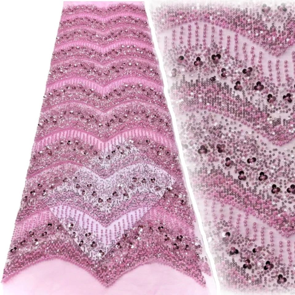 

Высокое качество, африканская кружевная ткань с блестками, тюль, кружево для жениха, французская нигерийская сетка, кружевная ткань с бисером для шитья свадебного платья CC1357