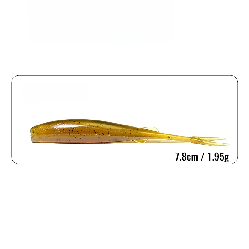 10 Stück Schwimmende Bionische Köder Gabelschweif-Weichköder Hochsalzbeständiger Köder Bissfester Wildbass-Köder Angelzubehör – Detail 8