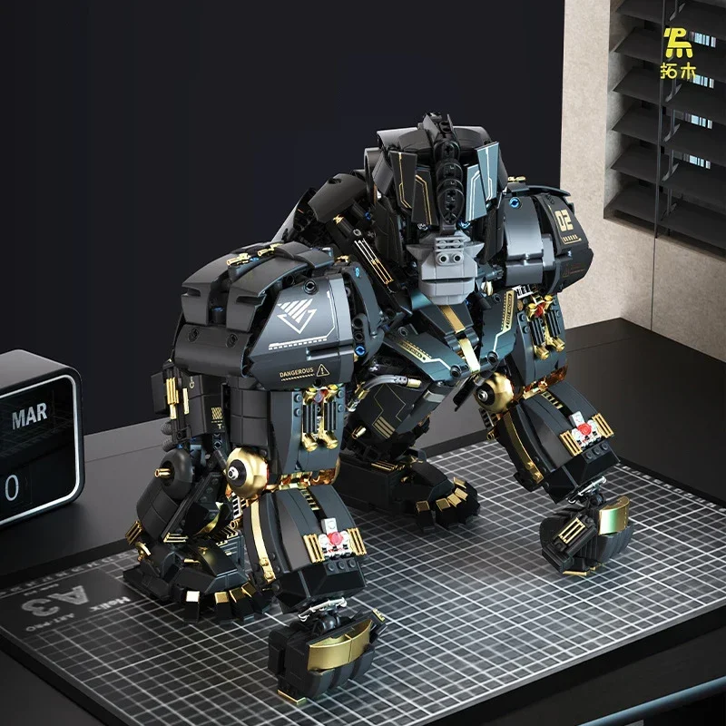 Bloques de construcción de chimpancé, capitán transformado, superpotencia, guerrero King Kong, líder gigante, Wuba, modelo ensamblado, Mech hecho a mano